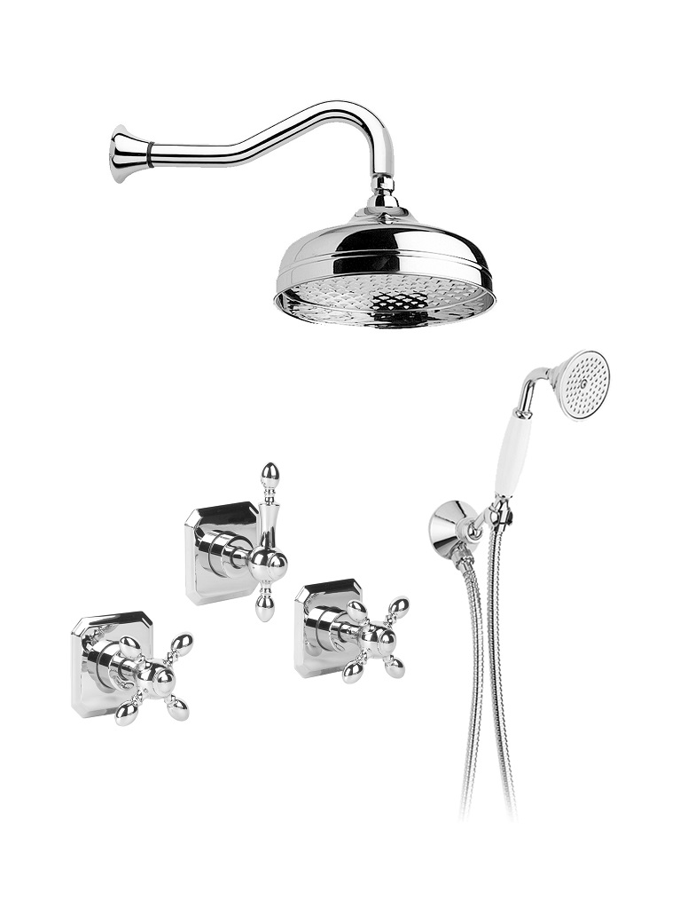 Gaia mobili - collection - faucets - Chopin - RN620 - Built-in shower mixer with shower Ø 200 mm