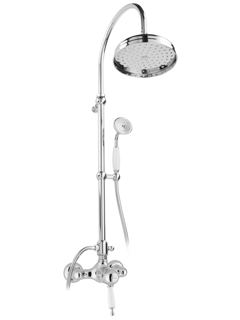 Gaia mobili - collection - faucets - Canterbury - RB6337/C - Complete thermostatic shower alves with big shower Ø 200 mm