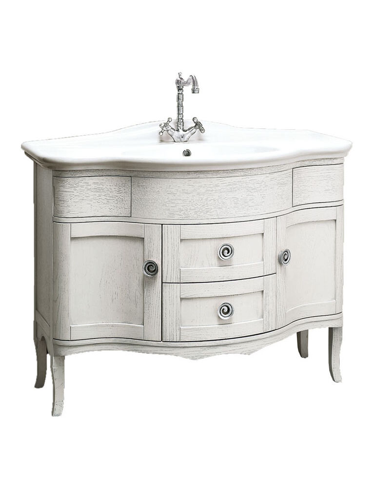 Gaia mobili - collection - furniture - classic - Aton - 110x61 - Furniture: decapè finish white - silver