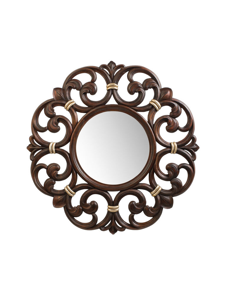 Gaia mobili - collection - frames - Costance - 98x98 - Polished Walnut finish and Antiqued Silver Leaf