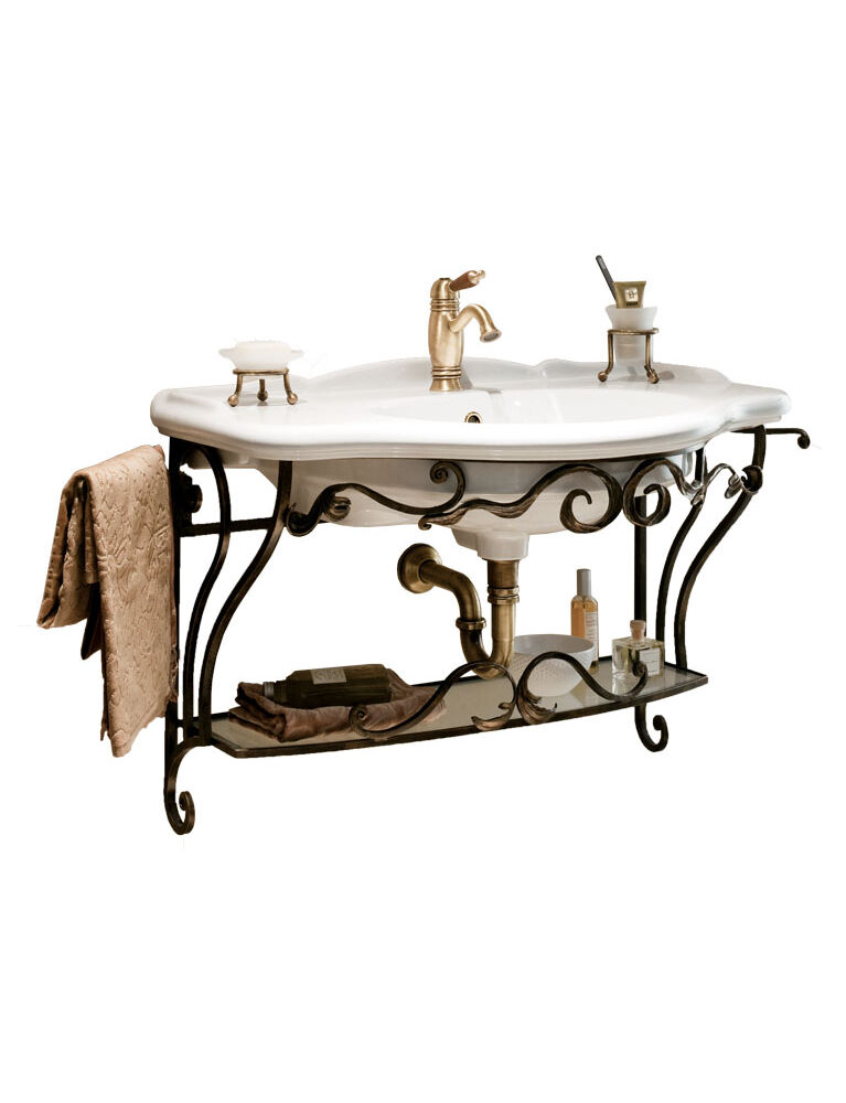 Gaia Mobili - collection - furniture - classic - Lauren - 90x56 - Furniture: Charcoal Bronze Wrought Iron