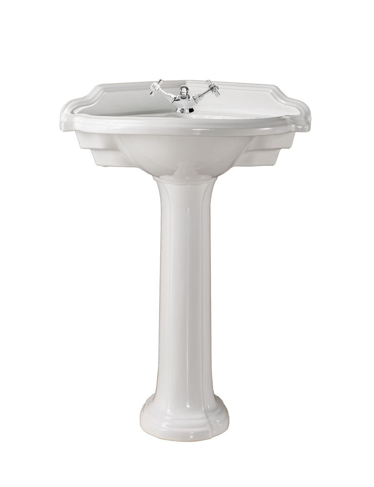 Gaia mobili - collection - sanitaryware - Pompei - PHPM08+PHPM09 - Corner ceramic washbasin with column