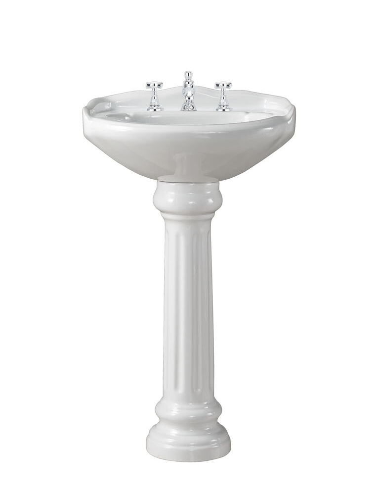 Gaia mobili - collection - sanitaryware - Roma - PHRM07+PHRM09CL - Cloakroom ceramic washbasin with column