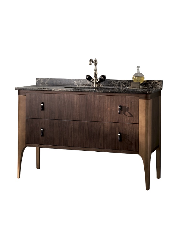 Gaia Mobili - complements - furniture - new style - majestic - ceramic washbasin with canaletto walnut and tulipier cabinet