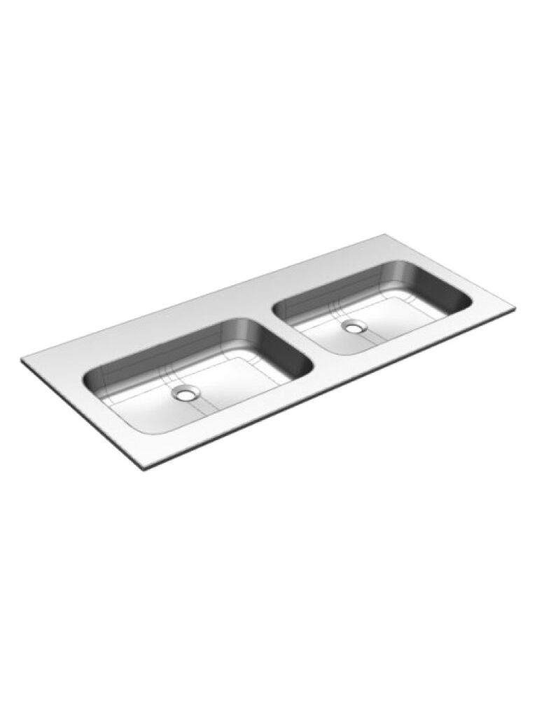 Gaia mobili - collection - washbasins - resin washbasins - PLANA121DV - double basin resin sink