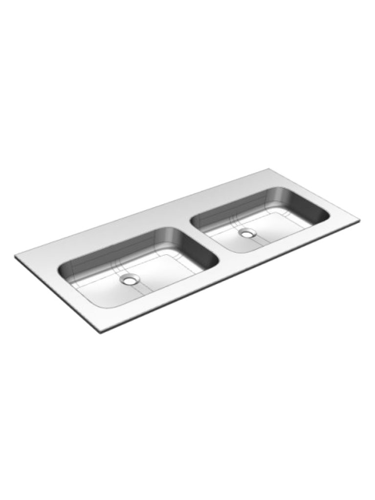 Gaia mobili - collection - washbasins - resin washbasins - PLANA141DV - double basin resin sink
