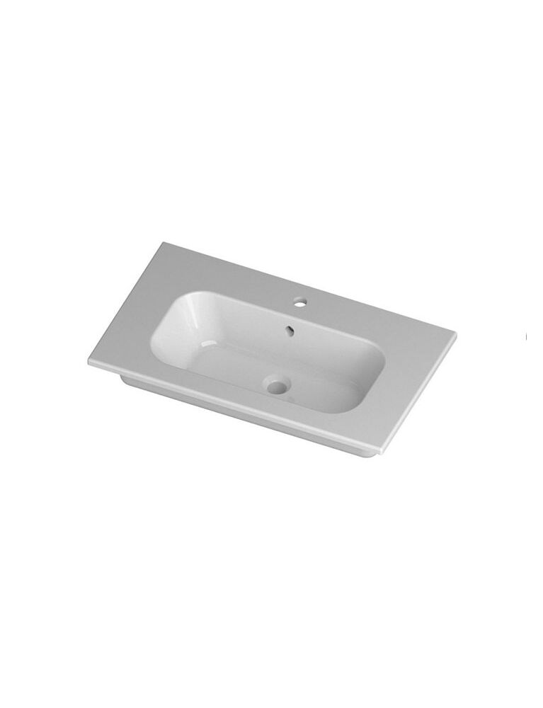 Gaia mobili - collection - washbasins - ceramic washbasins - QUBO81D - Ceramic washbasin 81x51.5 cm