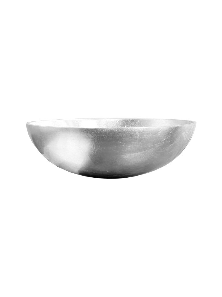 Gaia Mobili - complementi - lavabi - lavabi cristallo - TONDO3 - lavabo in cristallo da appoggio foglia argento